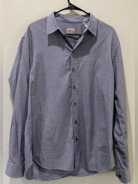 Armani Collezioni Men's Light Blue Textured Button-Up Shirt